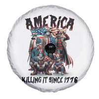 Patriotic Horror Mashup Spare Tire Cover America Killing It Since 1776