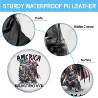 Patriotic Horror Mashup Spare Tire Cover America Killing It Since 1776