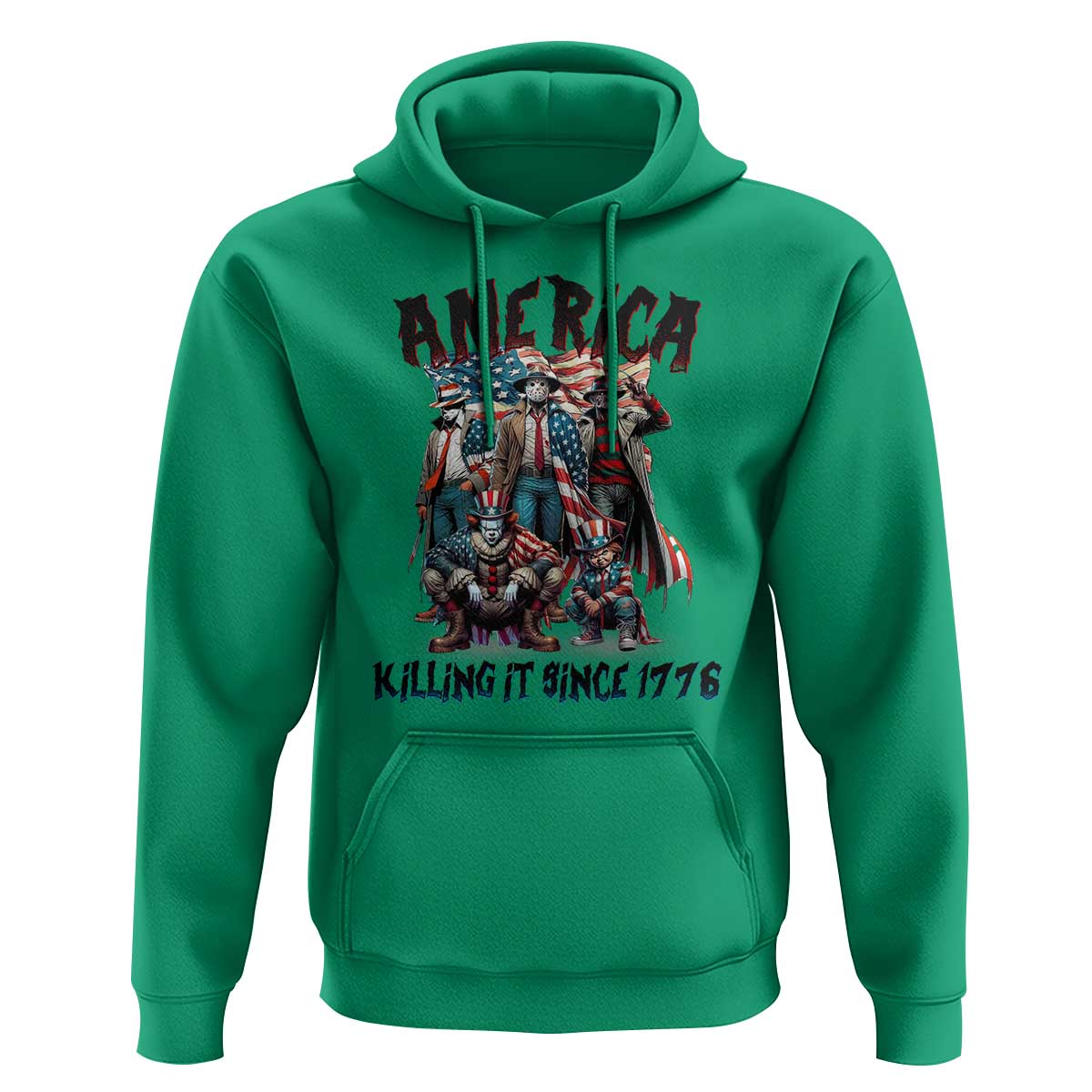 Patriotic Horror Mashup Hoodie America Killing It Since 1776