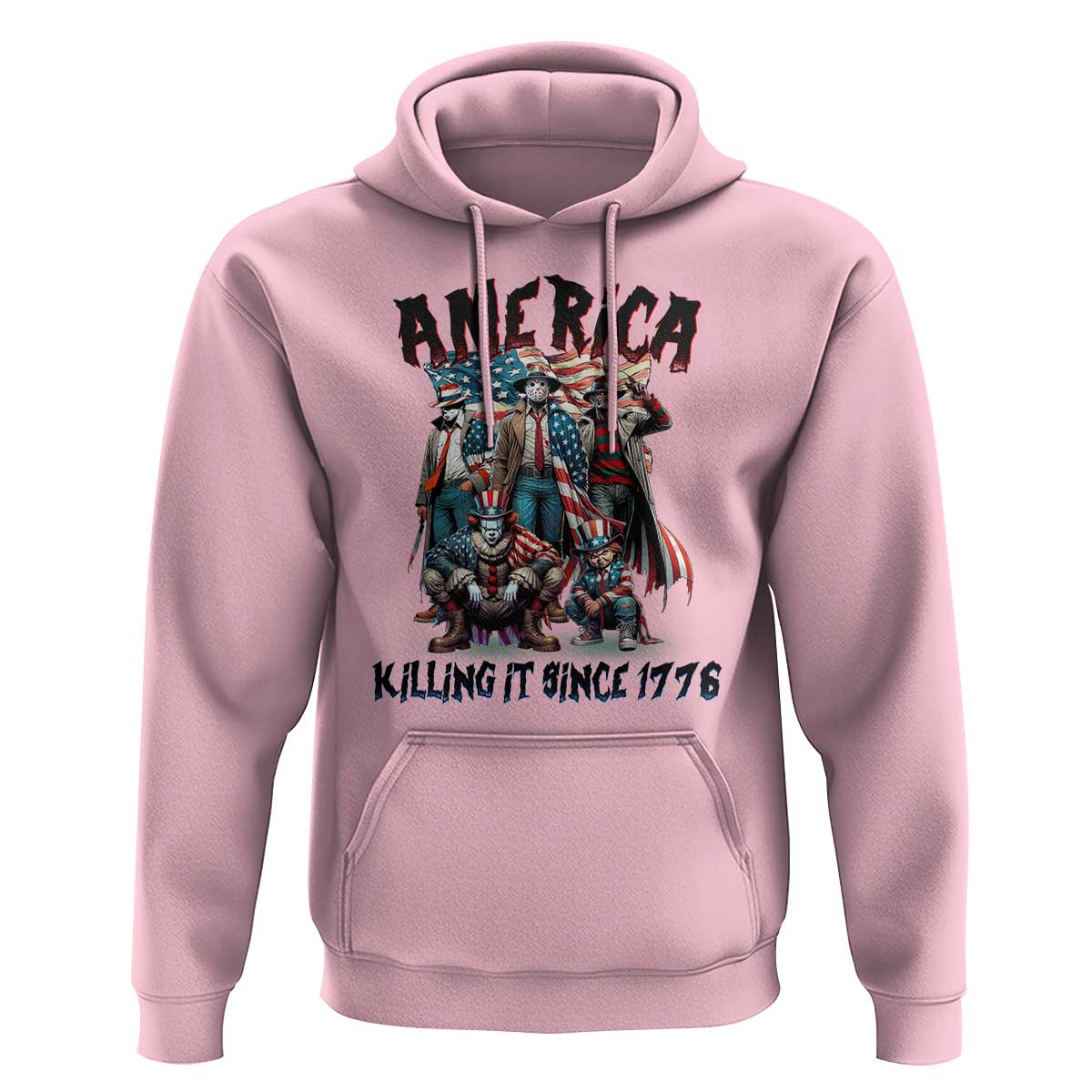 Patriotic Horror Mashup Hoodie America Killing It Since 1776