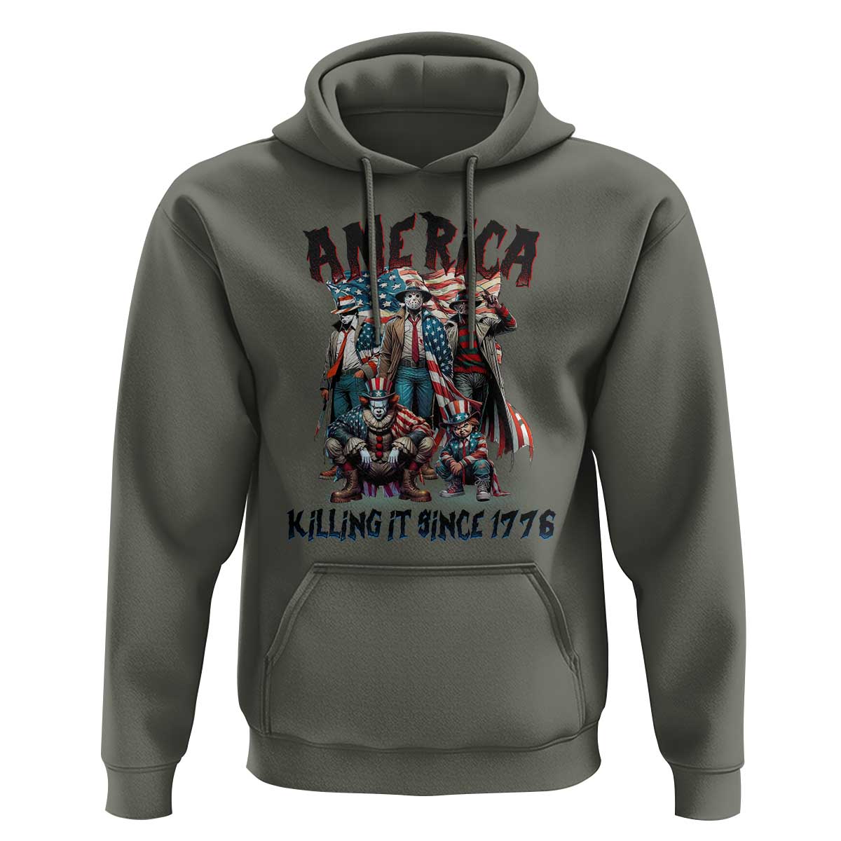 Patriotic Horror Mashup Hoodie America Killing It Since 1776
