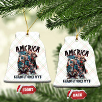 Patriotic Horror Mashup Ceramic Ornament America Killing It Since 1776 - Wonder Print Shop