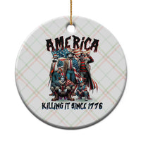 Patriotic Horror Mashup Ceramic Ornament America Killing It Since 1776 - Wonder Print Shop