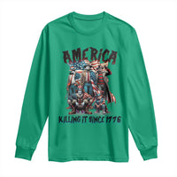 Patriotic Horror Mashup Long Sleeve Shirt America Killing It Since 1776