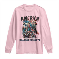 Patriotic Horror Mashup Long Sleeve Shirt America Killing It Since 1776