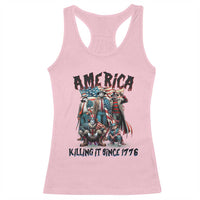 Patriotic Horror Mashup Racerback Tank Top America Killing It Since 1776