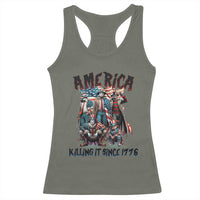 Patriotic Horror Mashup Racerback Tank Top America Killing It Since 1776