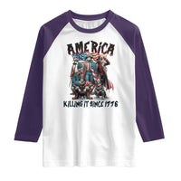 Patriotic Horror Mashup Raglan Shirt America Killing It Since 1776