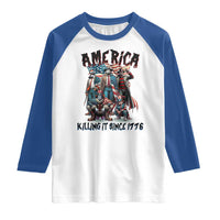 Patriotic Horror Mashup Raglan Shirt America Killing It Since 1776