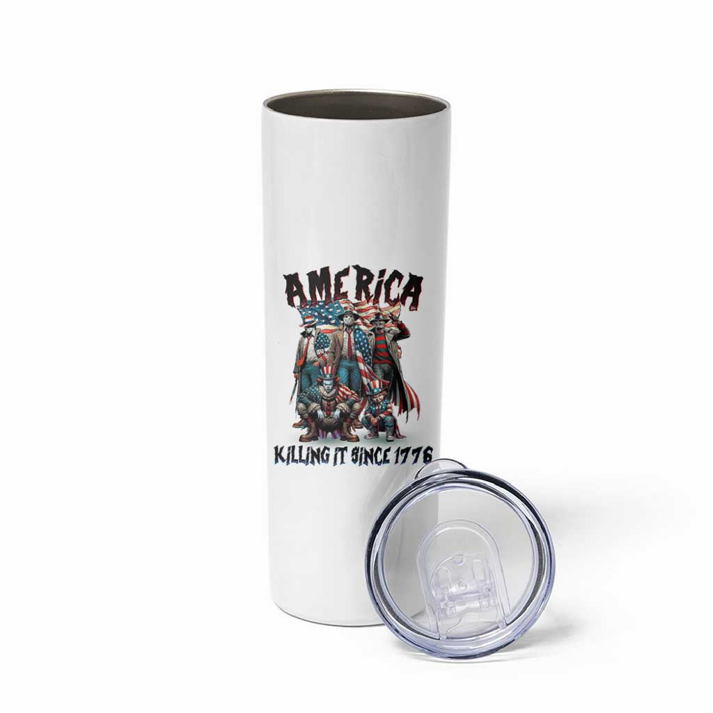 Patriotic Horror Mashup Skinny Tumbler America Killing It Since 1776