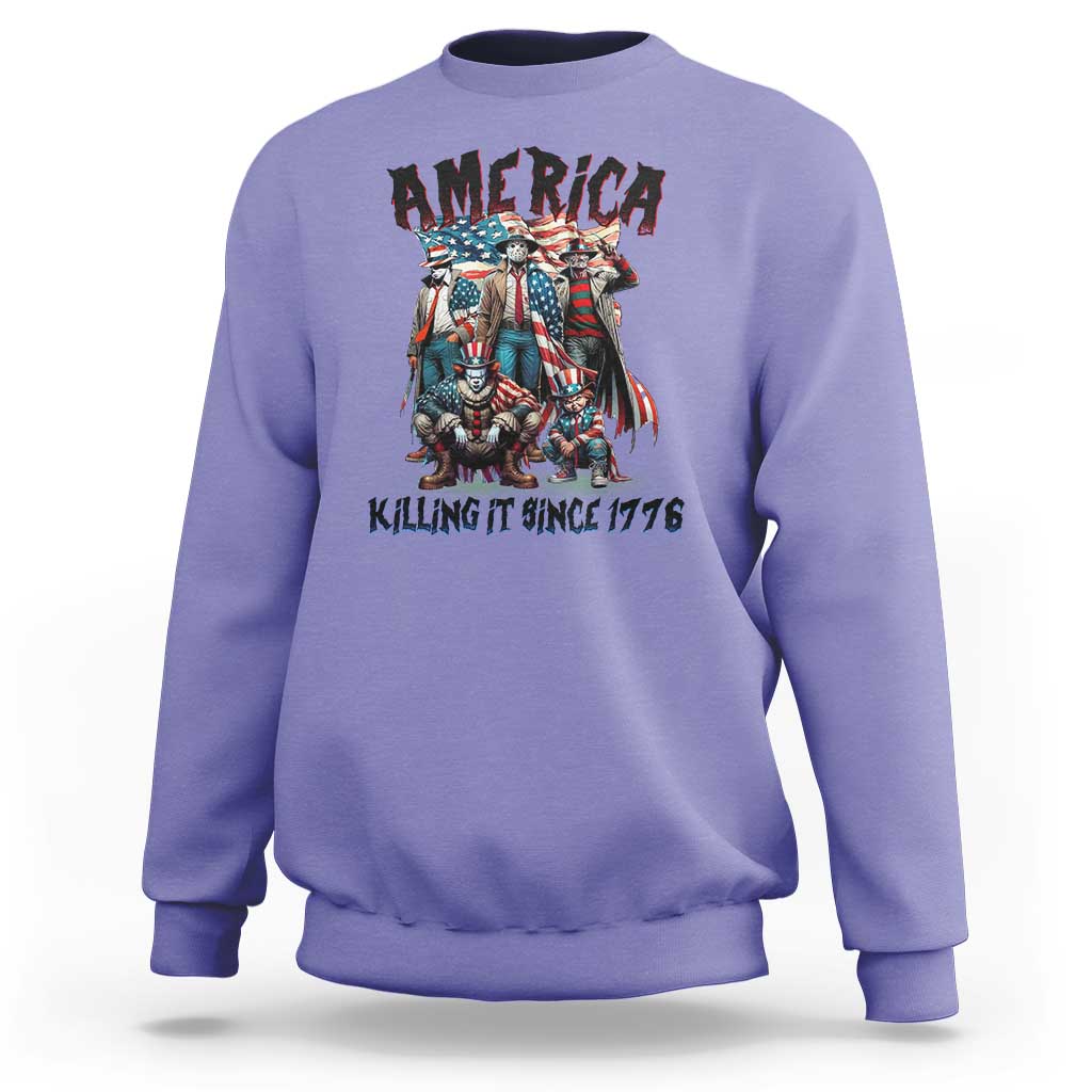 Patriotic Horror Mashup Sweatshirt America Killing It Since 1776