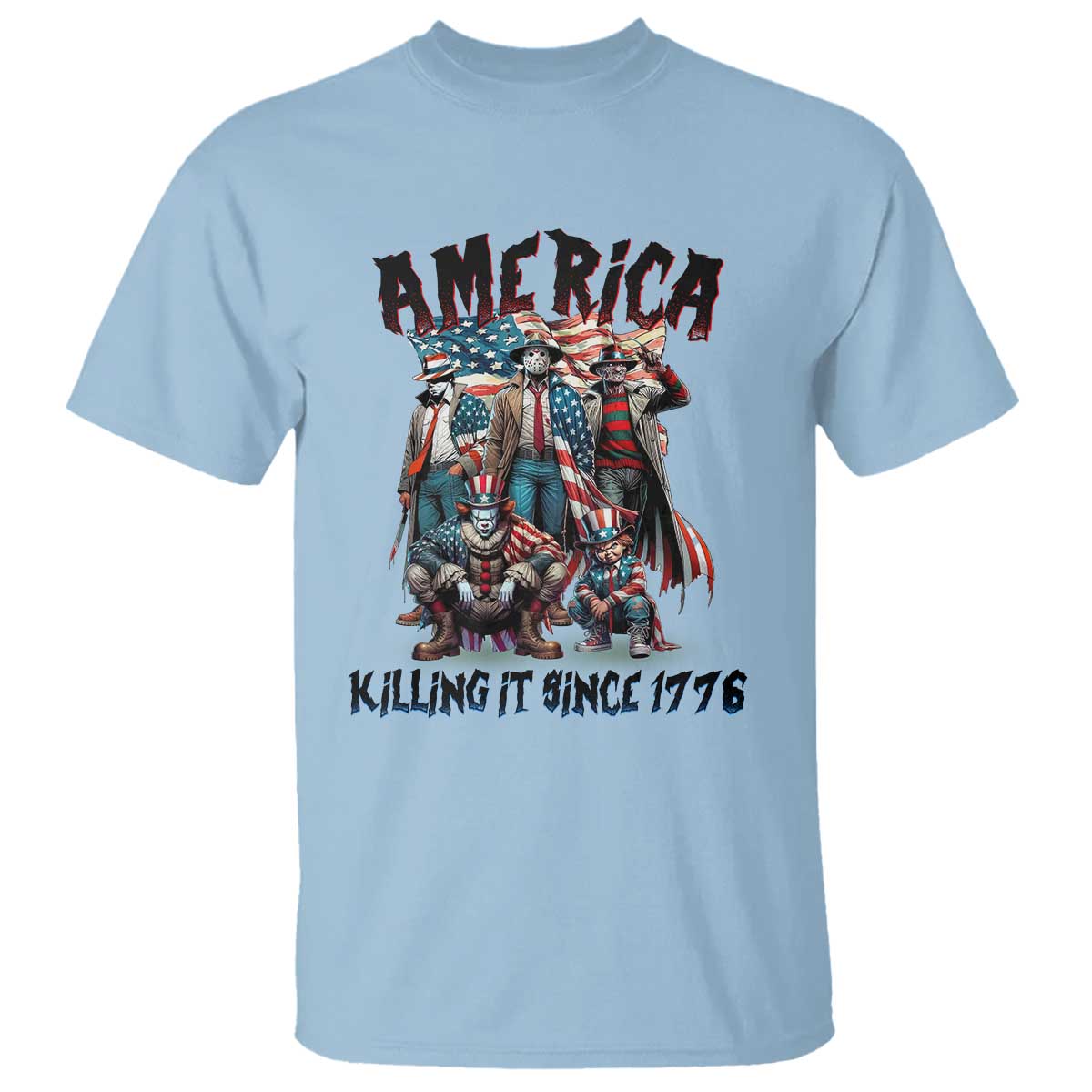 Patriotic Horror Mashup T Shirt America Killing It Since 1776