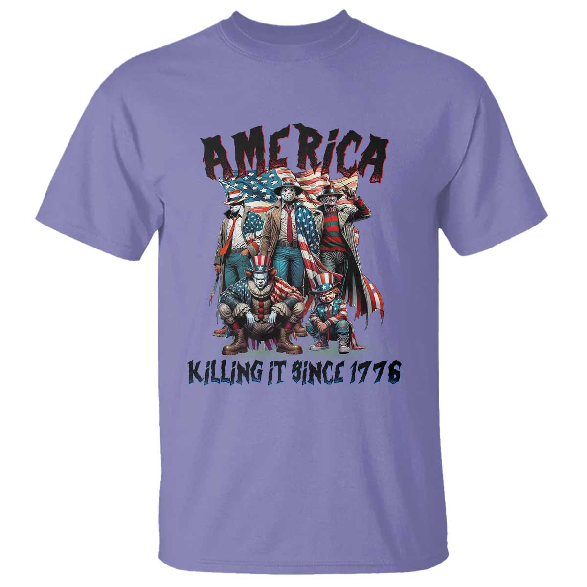 Patriotic Horror Mashup T Shirt America Killing It Since 1776
