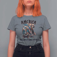 Patriotic Horror Mashup T Shirt For Women America Killing It Since 1776