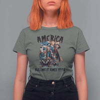 Patriotic Horror Mashup T Shirt For Women America Killing It Since 1776