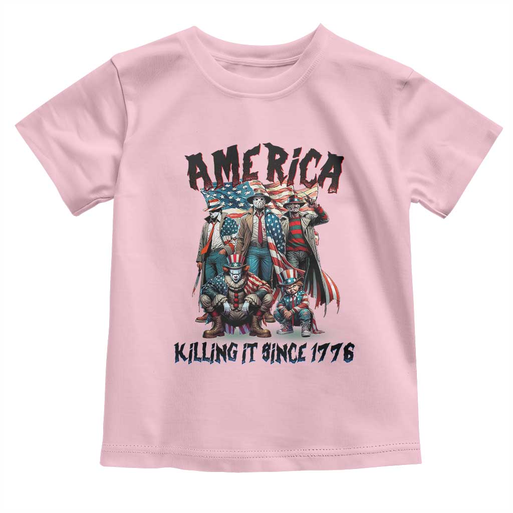 Patriotic Horror Mashup Toddler T Shirt America Killing It Since 1776