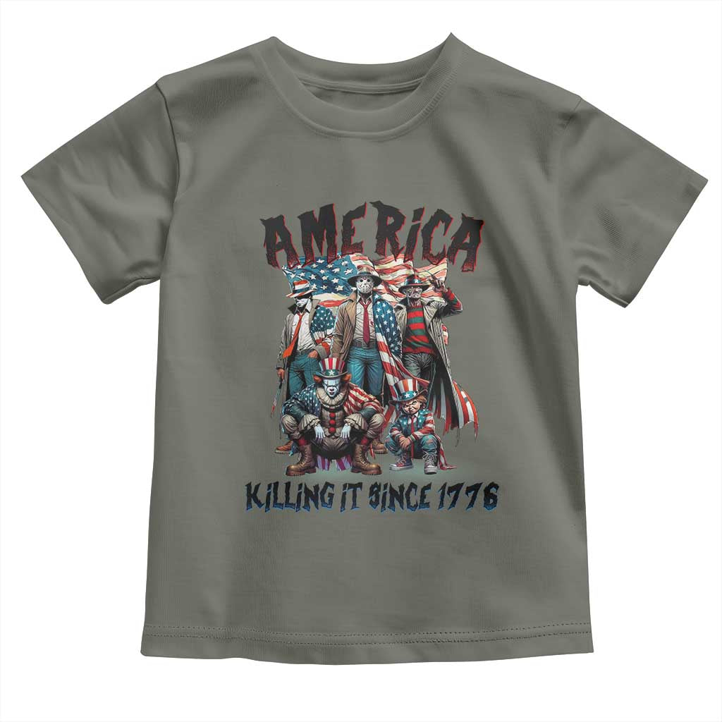 Patriotic Horror Mashup Toddler T Shirt America Killing It Since 1776