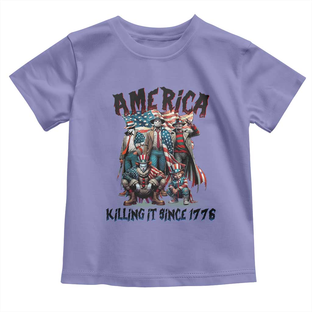 Patriotic Horror Mashup Toddler T Shirt America Killing It Since 1776