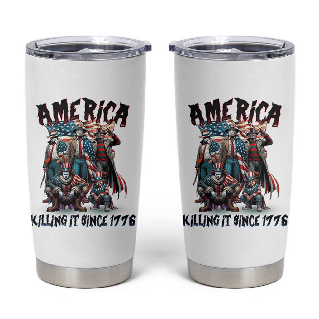 Patriotic Horror Mashup Tumbler Cup America Killing It Since 1776