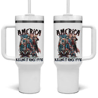 Patriotic Horror Mashup Tumbler With Handle America Killing It Since 1776