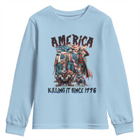 Patriotic Horror Mashup Youth Sweatshirt America Killing It Since 1776