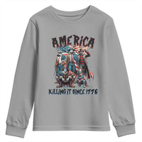 Patriotic Horror Mashup Youth Sweatshirt America Killing It Since 1776