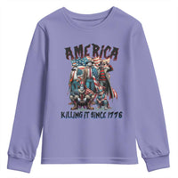 Patriotic Horror Mashup Youth Sweatshirt America Killing It Since 1776