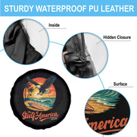 Gulf of USA 2025 Bald Eagle Spare Tire Cover Vintage Patriotic Beach Sunset 4th Of July - Wonder Print Shop