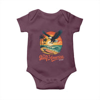 Gulf of America 2025 Bald Eagle Baby Onesie Vintage Patriotic Beach Sunset 4th Of July - Wonder Print Shop