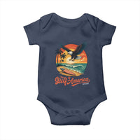 Gulf of America 2025 Bald Eagle Baby Onesie Vintage Patriotic Beach Sunset 4th Of July - Wonder Print Shop