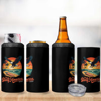 Gulf of USA 2025 Bald Eagle 4 in 1 Can Cooler Tumbler Vintage Patriotic Beach Sunset 4th Of July - Wonder Print Shop