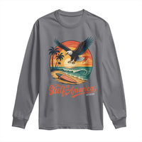 Gulf of America 2025 Bald Eagle Long Sleeve Shirt Vintage Patriotic Beach Sunset 4th Of July - Wonder Print Shop