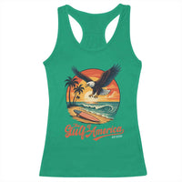 Gulf of America 2025 Bald Eagle Racerback Tank Top Vintage Patriotic Beach Sunset 4th Of July - Wonder Print Shop