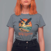 Gulf of America 2025 Bald Eagle T Shirt For Women Vintage Patriotic Beach Sunset 4th Of July - Wonder Print Shop