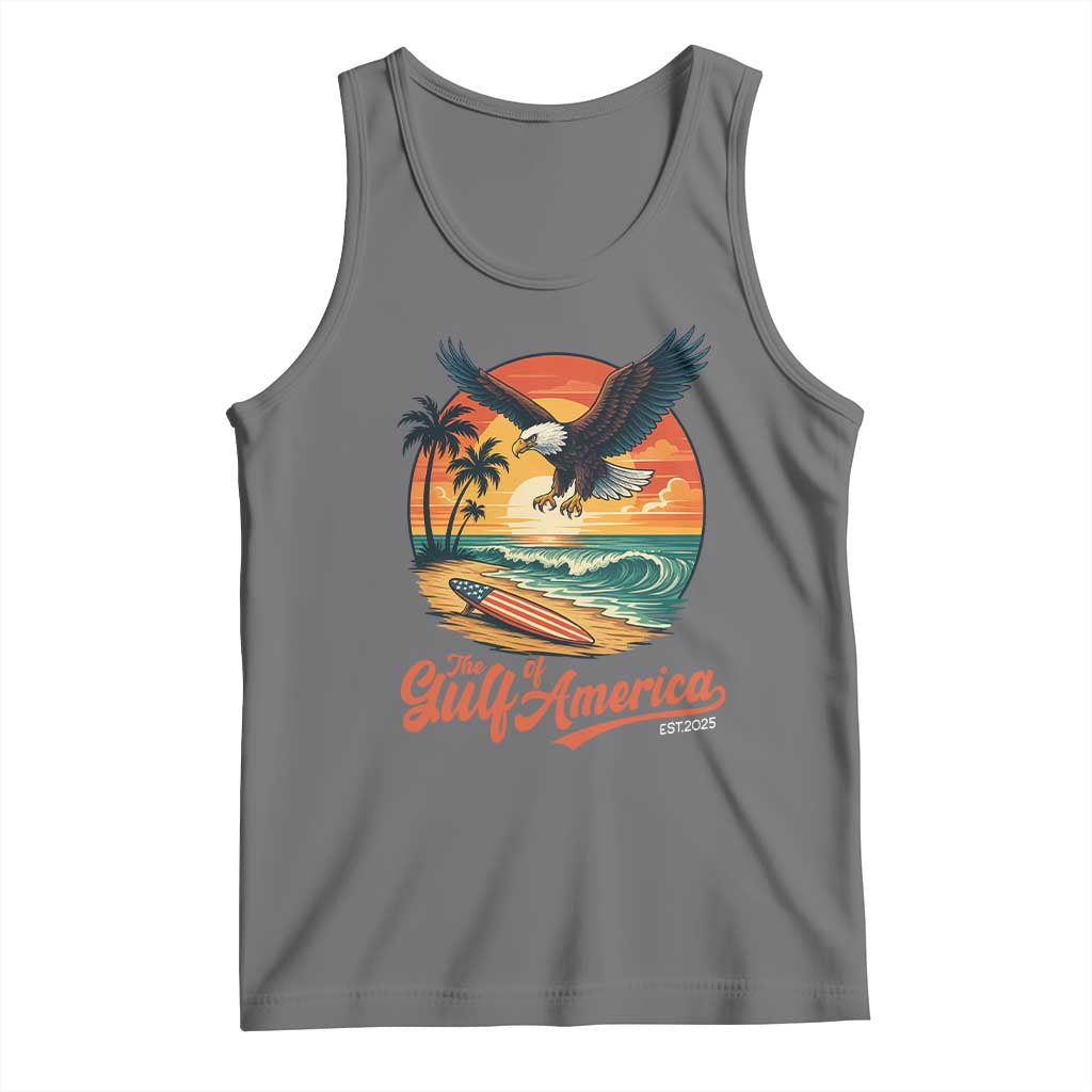 Gulf of USA 2025 Bald Eagle Tank Top Vintage Patriotic Beach Sunset 4th Of July - Wonder Print Shop