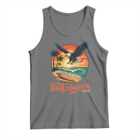 Gulf of USA 2025 Bald Eagle Tank Top Vintage Patriotic Beach Sunset 4th Of July - Wonder Print Shop