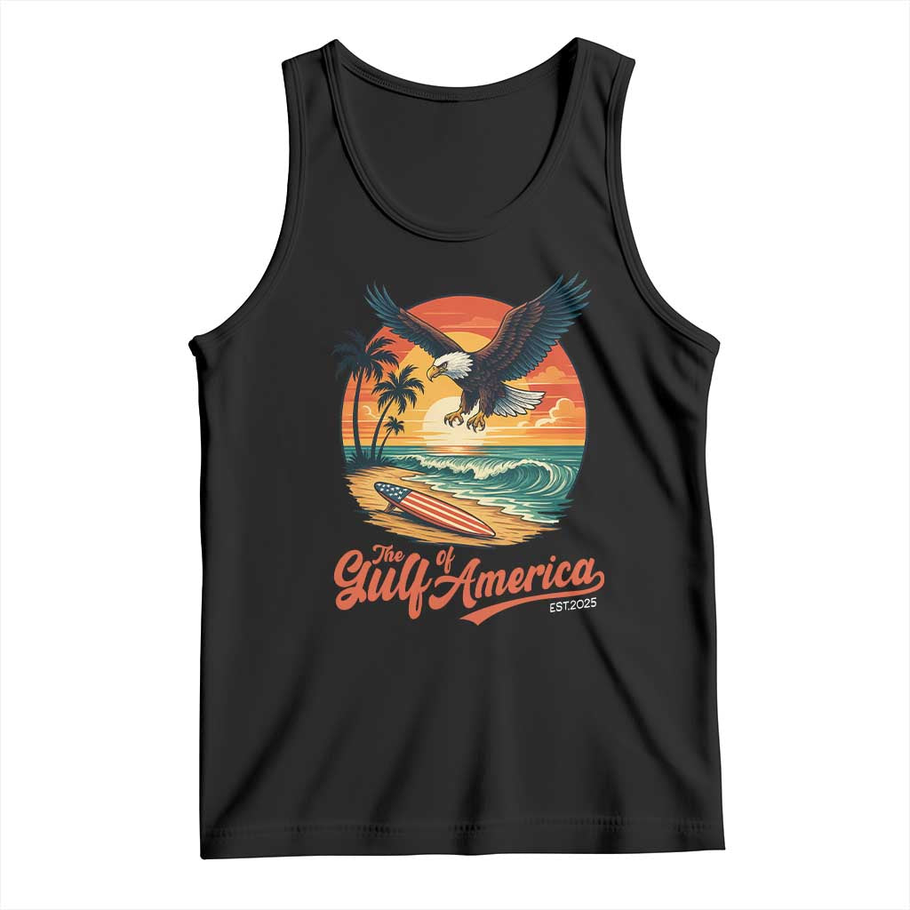 Gulf of USA 2025 Bald Eagle Tank Top Vintage Patriotic Beach Sunset 4th Of July - Wonder Print Shop
