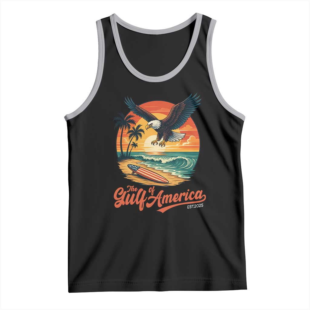 Gulf of USA 2025 Bald Eagle Tank Top Vintage Patriotic Beach Sunset 4th Of July - Wonder Print Shop