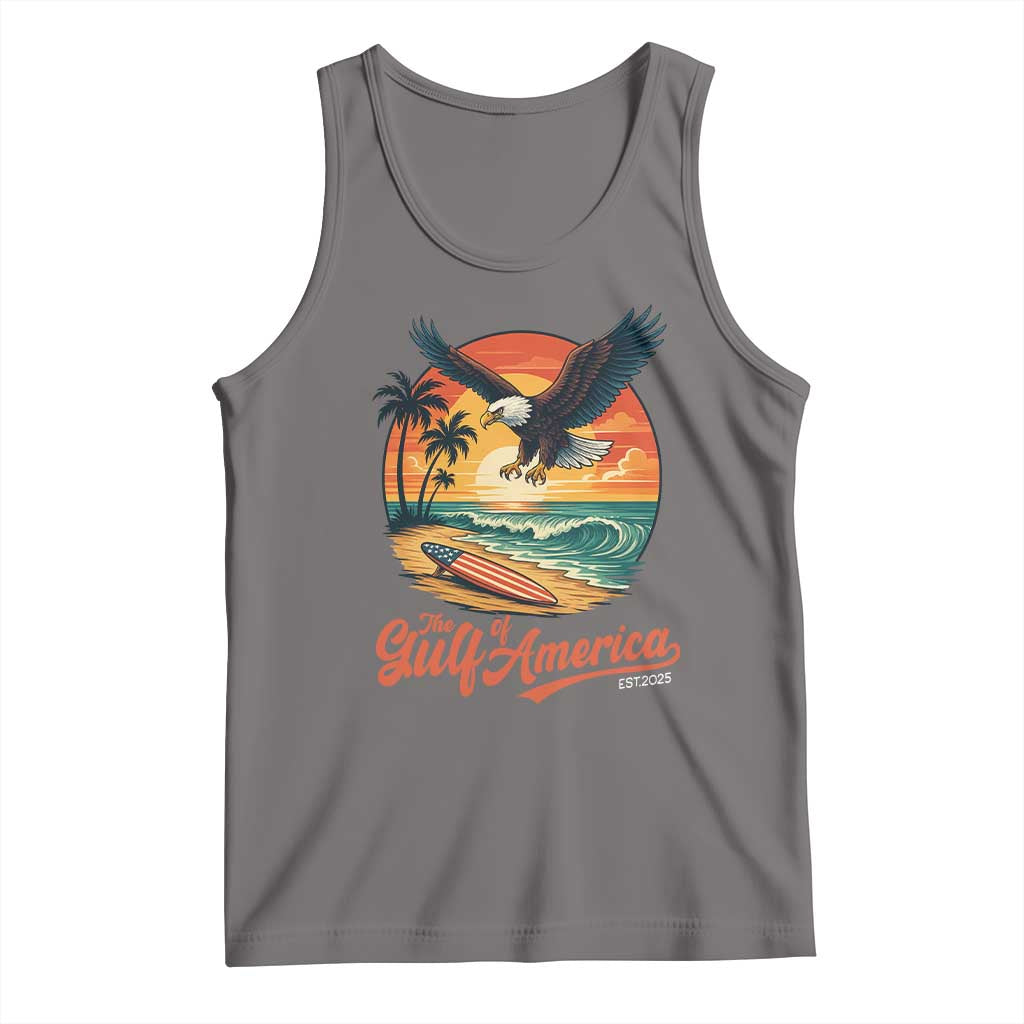 Gulf of USA 2025 Bald Eagle Tank Top Vintage Patriotic Beach Sunset 4th Of July - Wonder Print Shop