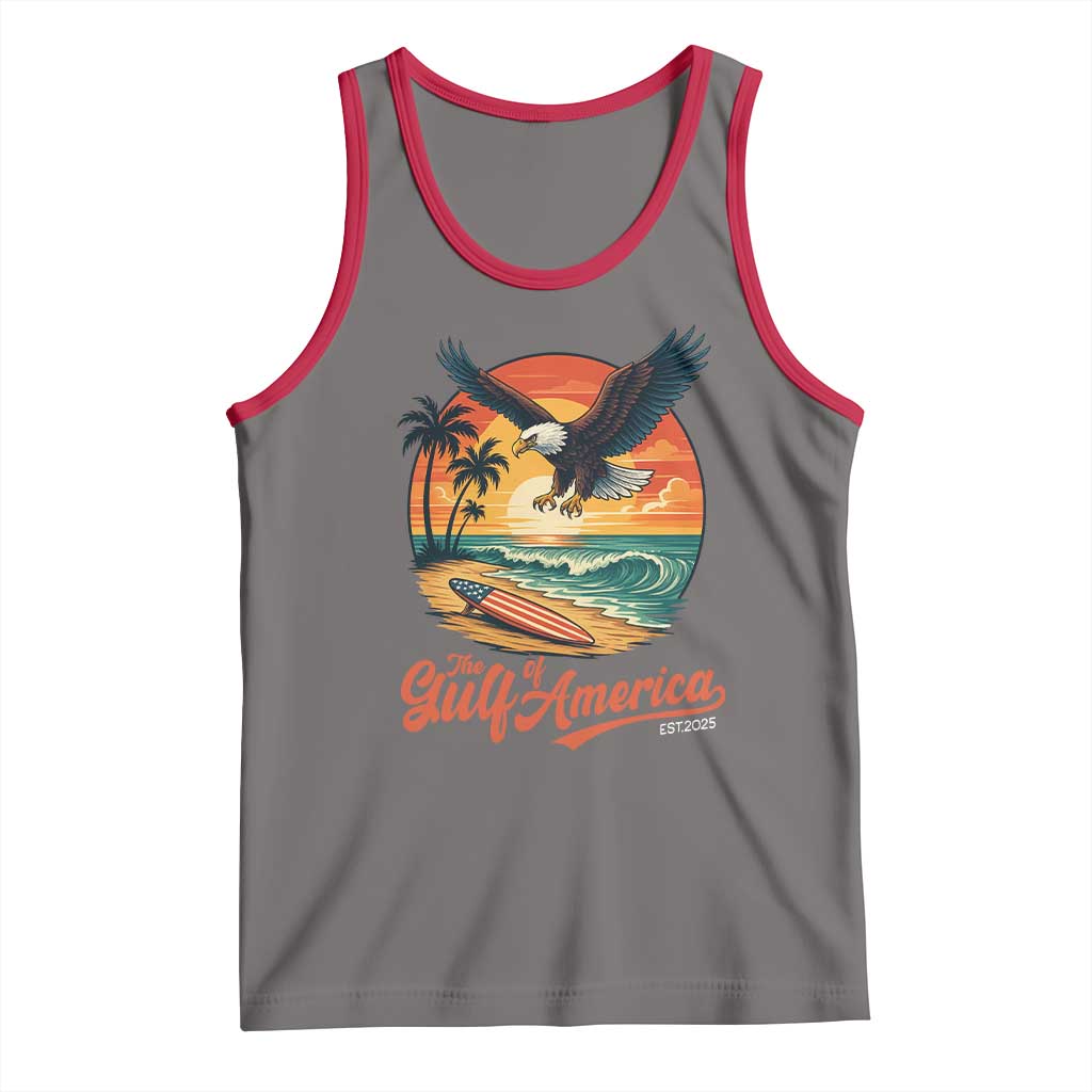 Gulf of USA 2025 Bald Eagle Tank Top Vintage Patriotic Beach Sunset 4th Of July - Wonder Print Shop