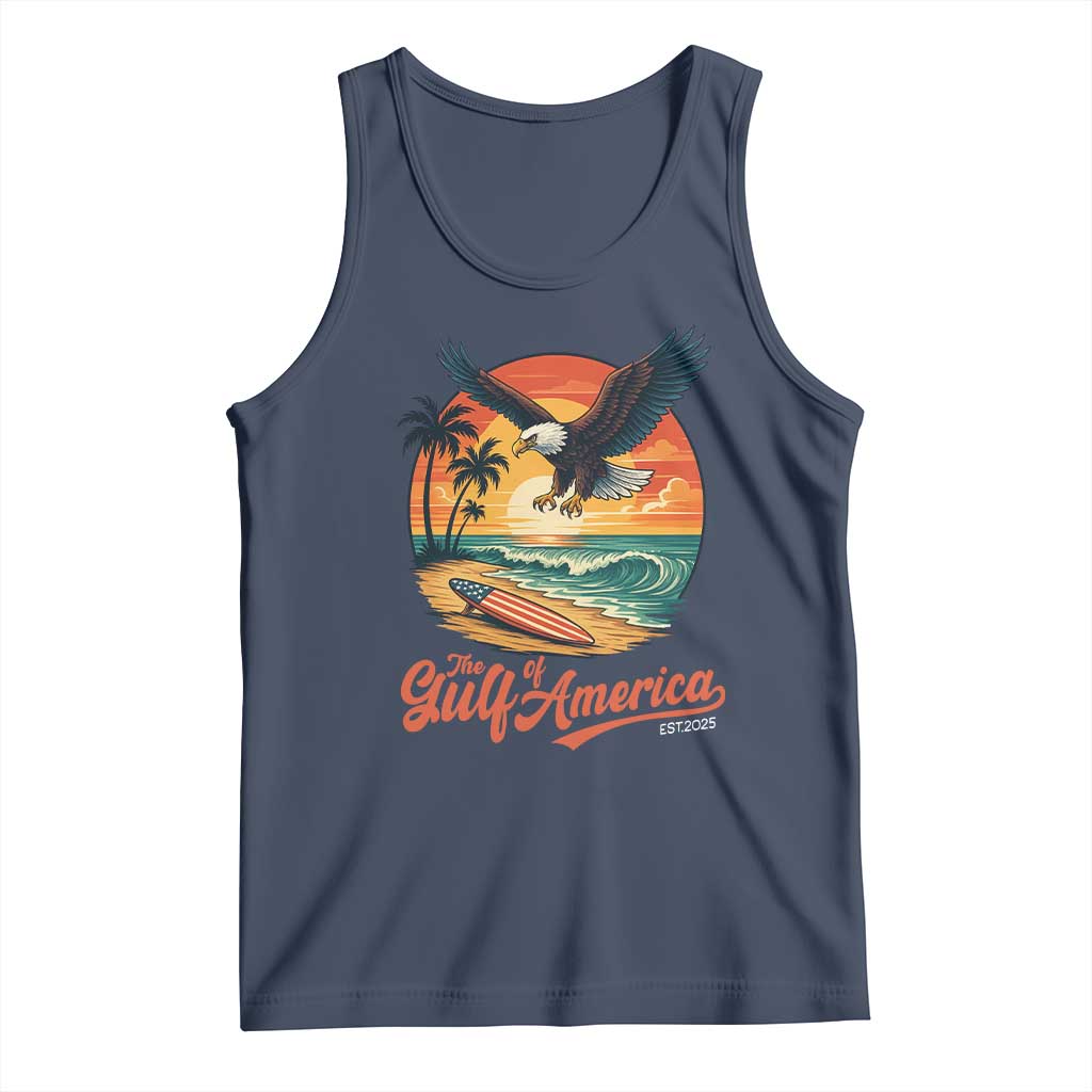 Gulf of USA 2025 Bald Eagle Tank Top Vintage Patriotic Beach Sunset 4th Of July - Wonder Print Shop