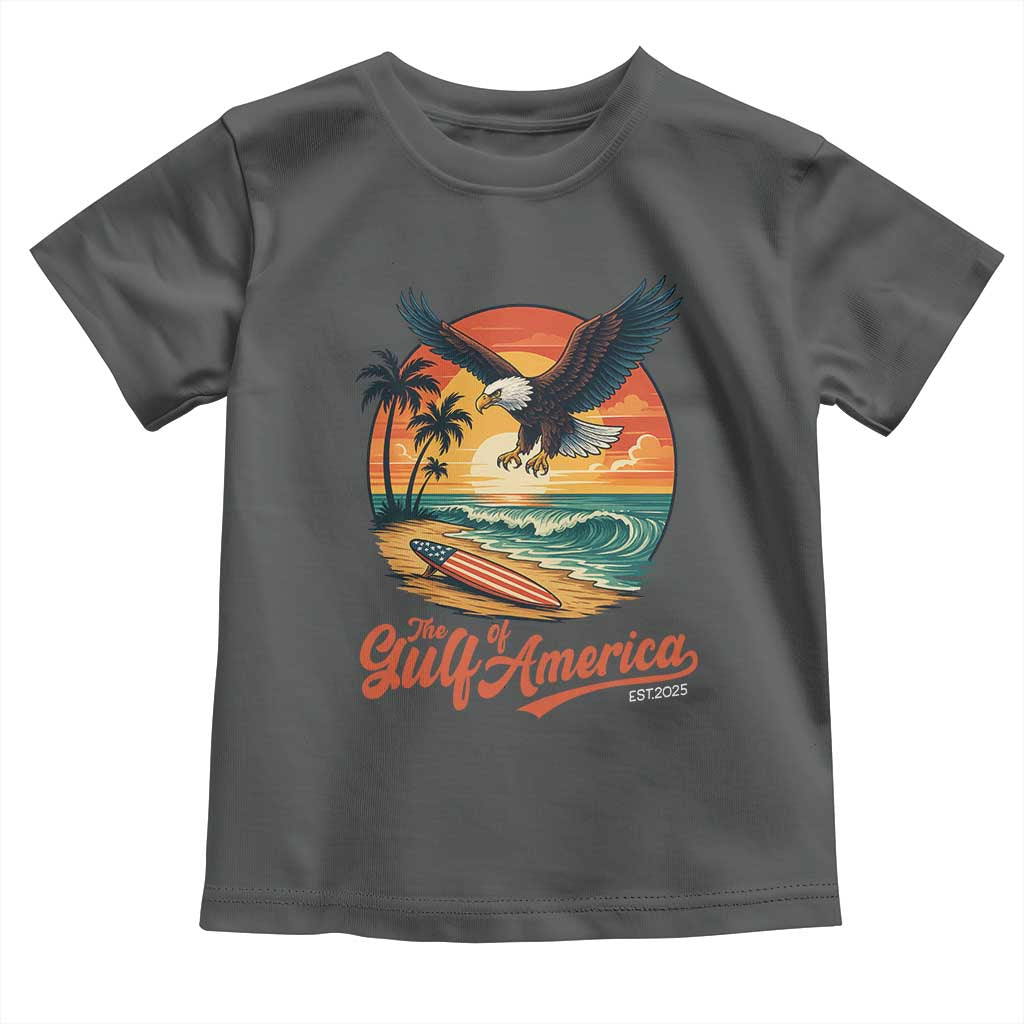 Gulf of America 2025 Bald Eagle Toddler T Shirt Vintage Patriotic Beach Sunset 4th Of July - Wonder Print Shop