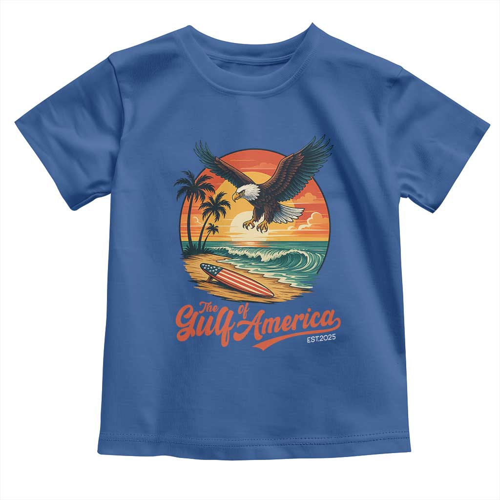 Gulf of America 2025 Bald Eagle Toddler T Shirt Vintage Patriotic Beach Sunset 4th Of July - Wonder Print Shop