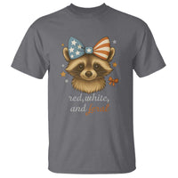Red White and Feral Raccoon T Shirt Funny Patriotic Animal 4th of July - Wonder Print Shop