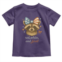 Red White and Feral Raccoon Toddler T Shirt Funny Patriotic Animal 4th of July - Wonder Print Shop