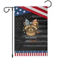 Red White and Feral Raccoon Garden Flag Funny Patriotic Animal 4th of July