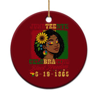 Juneteenth 1865 Black Freedom Celebration Ceramic Ornament Afrocentric Pride Melanin Girl - Wonder Print Shop