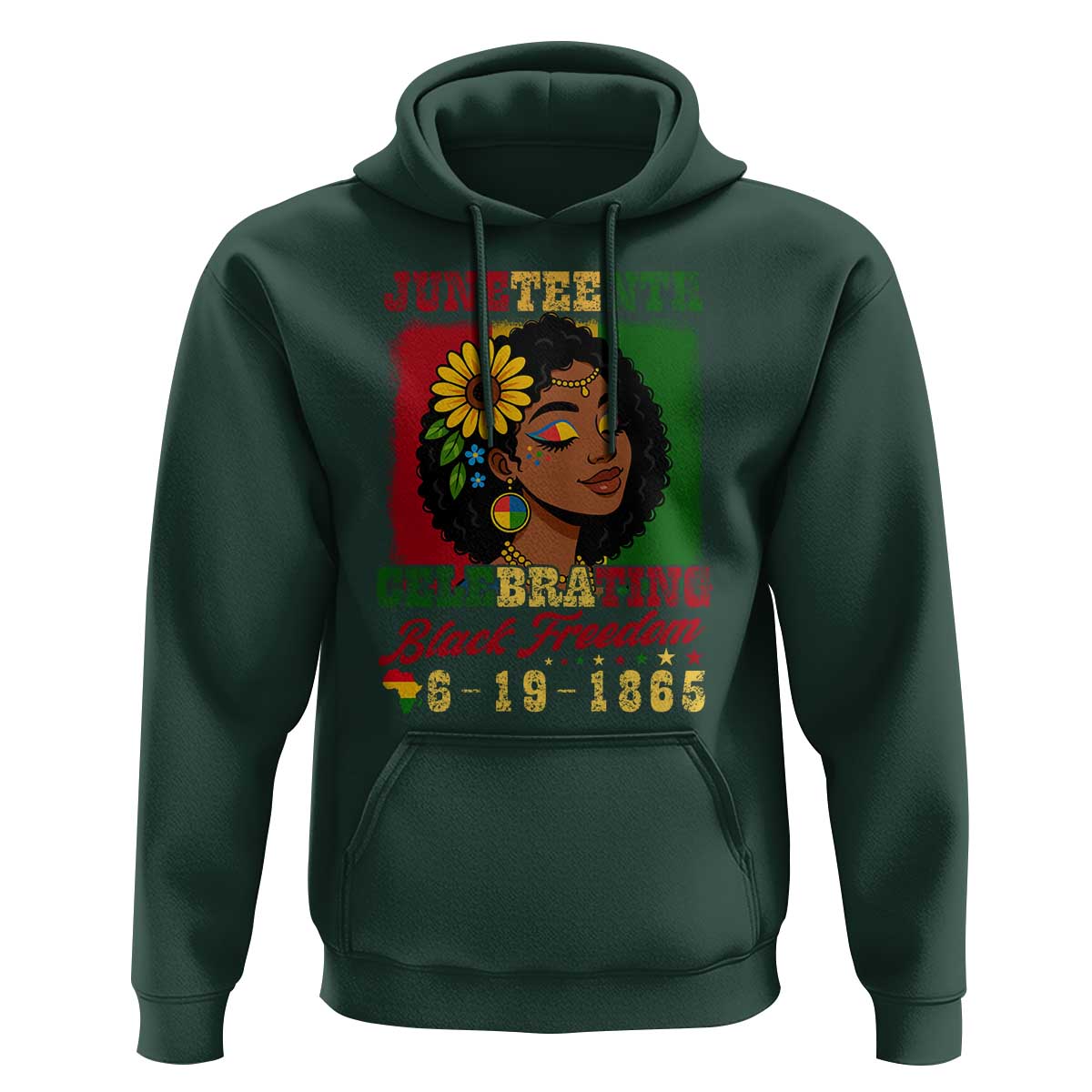 Juneteenth 1865 Black Freedom Celebration Hoodie Afrocentric Pride Melanin Girl