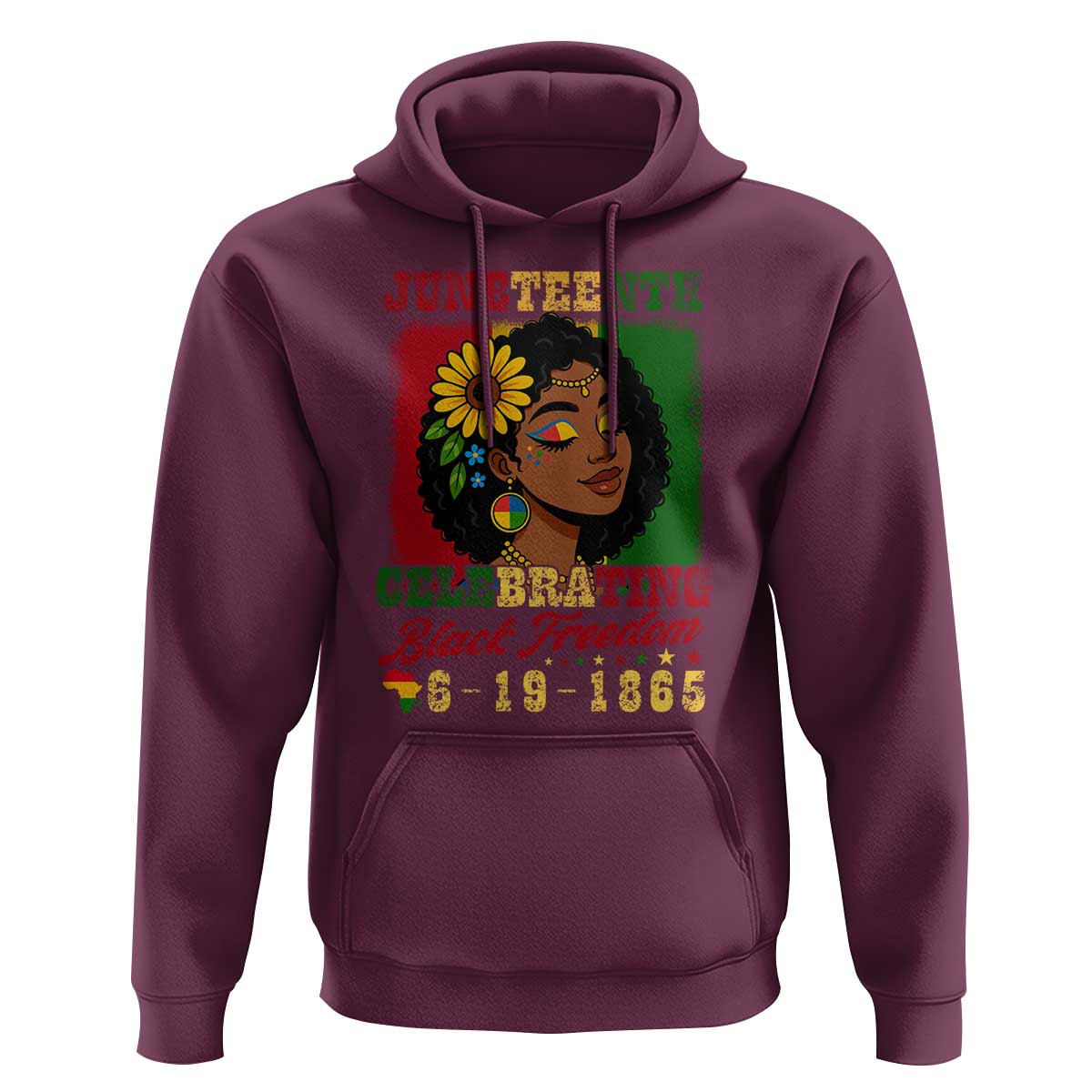 Juneteenth 1865 Black Freedom Celebration Hoodie Afrocentric Pride Melanin Girl