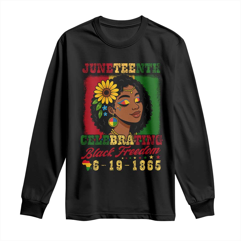 Juneteenth 1865 Black Freedom Celebration Long Sleeve Shirt Afrocentric Pride Melanin Girl